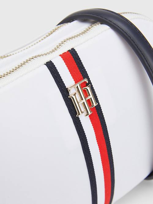 White Tommy Hilfiger Signature Crossover Women's Bags | TH436GOJ