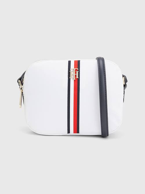 White Tommy Hilfiger Signature Crossover Women\'s Bags | TH436GOJ