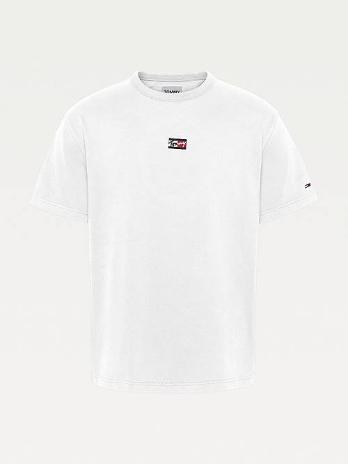 White Tommy Hilfiger Signature Graphic Men's T Shirts | TH065KHI