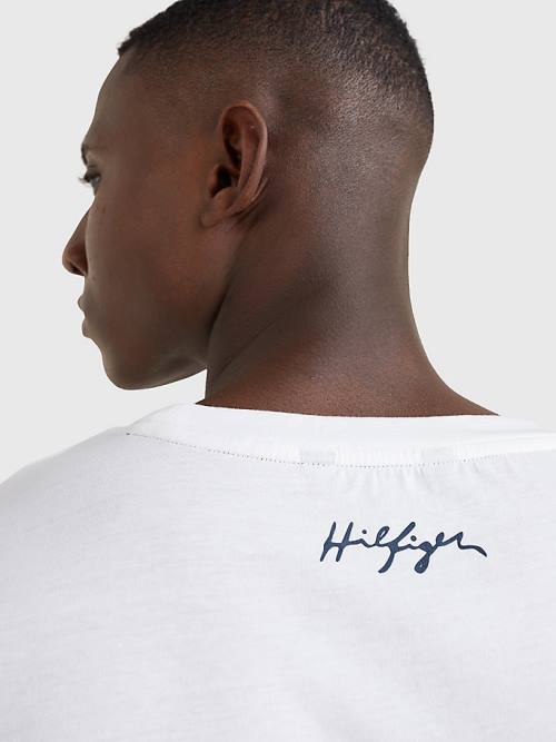 White Tommy Hilfiger Signature Logo Organic Cotton Men's Swimwear | TH849EVF