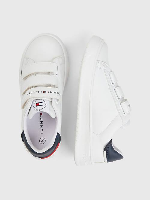 White Tommy Hilfiger Signature Midsole Low-Top Boys' Sneakers | TH402AVO