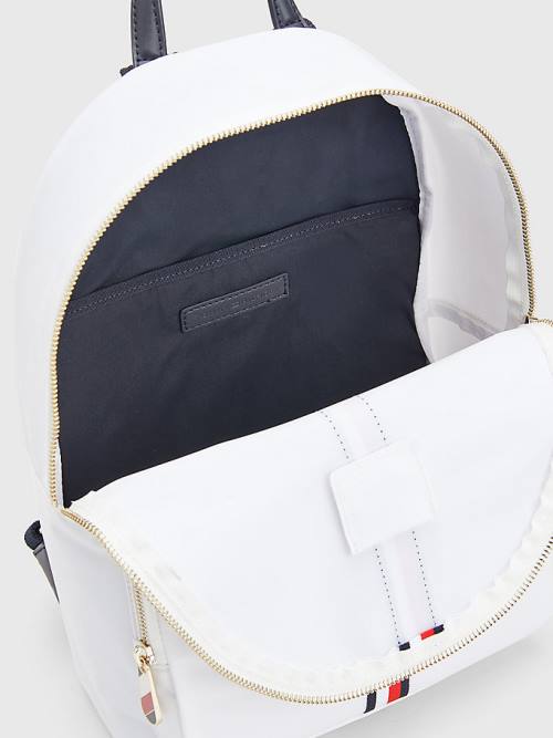 White Tommy Hilfiger Signature Tape Backpack Women's Bags | TH638RPN