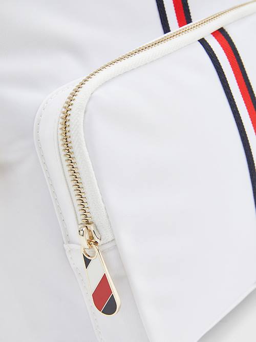 White Tommy Hilfiger Signature Tape Backpack Women's Bags | TH638RPN