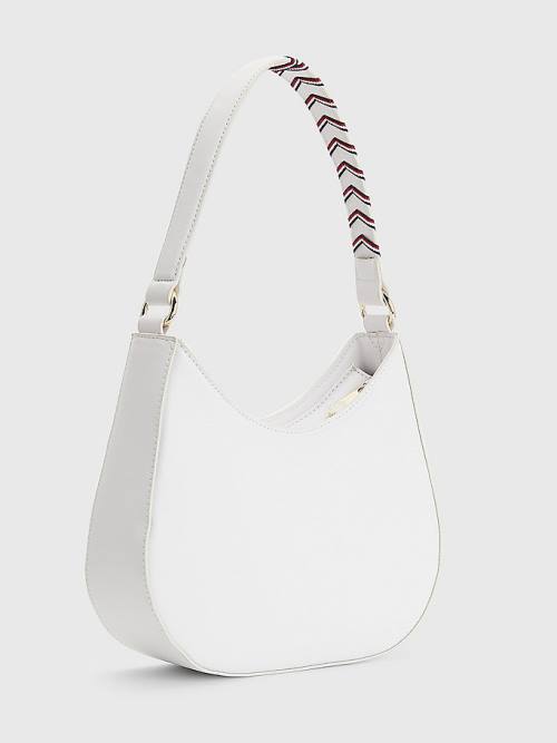 White Tommy Hilfiger Signature Tape Chain Shoulder Women's Bags | TH123EQH