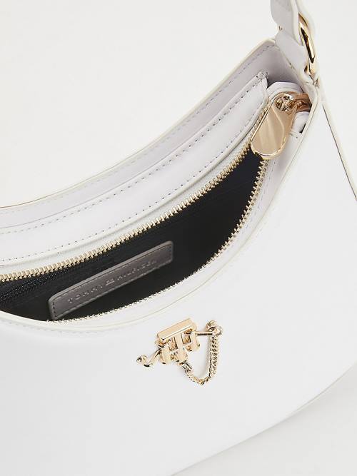 White Tommy Hilfiger Signature Tape Chain Shoulder Women's Bags | TH123EQH