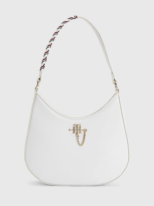 White Tommy Hilfiger Signature Tape Chain Shoulder Women\'s Bags | TH123EQH