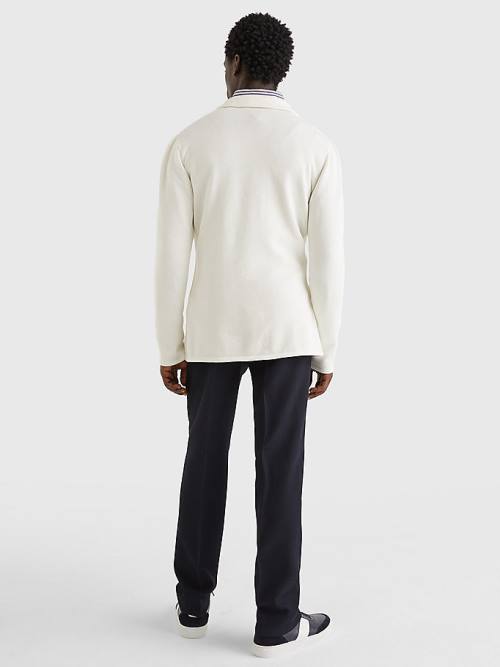 White Tommy Hilfiger Slim Fit Knit Men's Blazers | TH609DZH