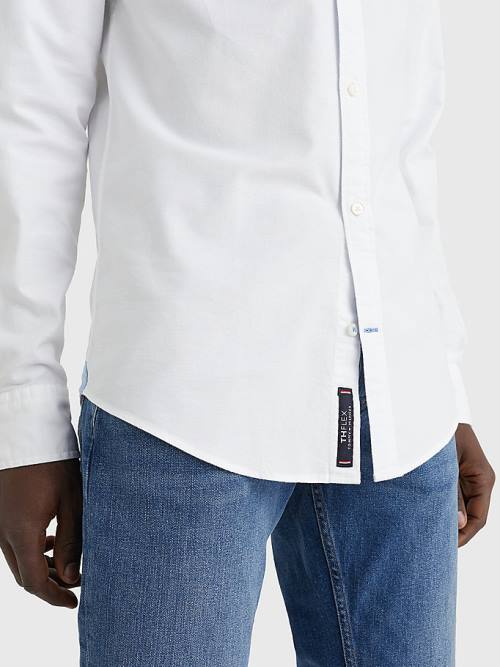 White Tommy Hilfiger Slim Fit Oxford Men's Shirts | TH789BTO