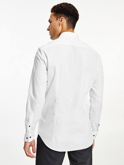 White Tommy Hilfiger Slim Fit Poplin Men's Shirts | TH290DPZ