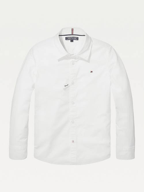 White Tommy Hilfiger Slim Fit Stretch Boys\' Shirts | TH421UPD