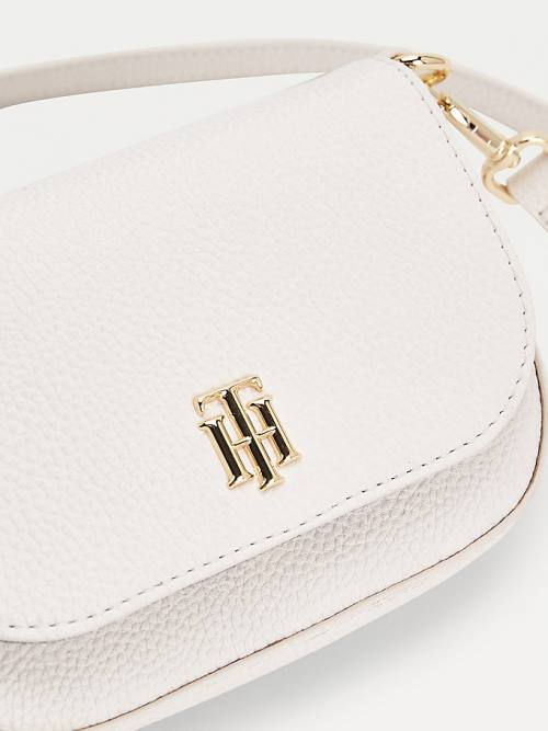 White Tommy Hilfiger Small Monogram Crossover Women's Bags | TH759ZNF