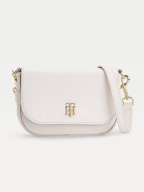 White Tommy Hilfiger Small Monogram Crossover Women\'s Bags | TH759ZNF