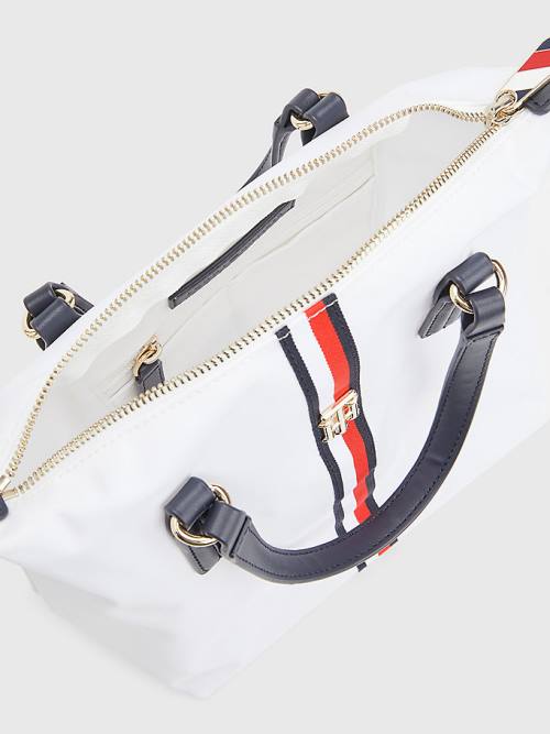 White Tommy Hilfiger Small Signature Tote Women's Bags | TH503ZQR