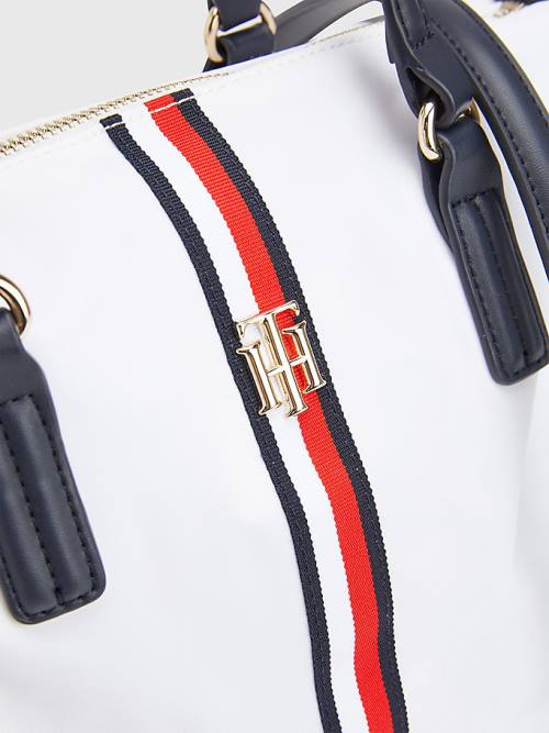 White Tommy Hilfiger Small Signature Tote Women's Bags | TH503ZQR