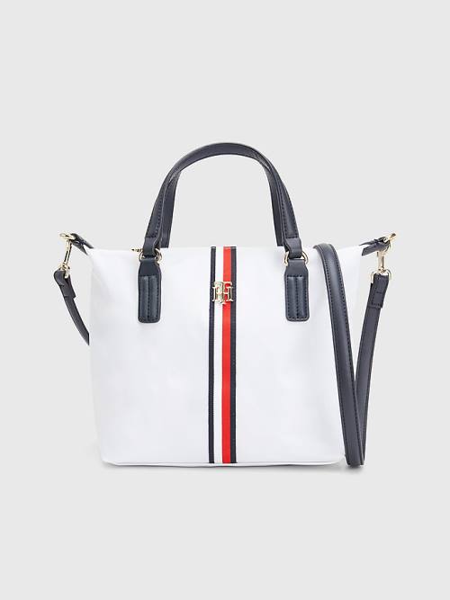 White Tommy Hilfiger Small Signature Tote Women\'s Bags | TH503ZQR