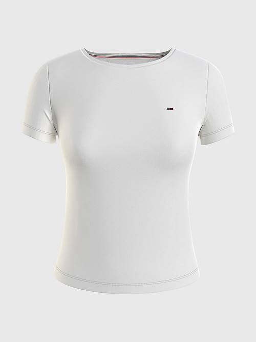 White Tommy Hilfiger Soft Jersey Women's T Shirts | TH927NHL