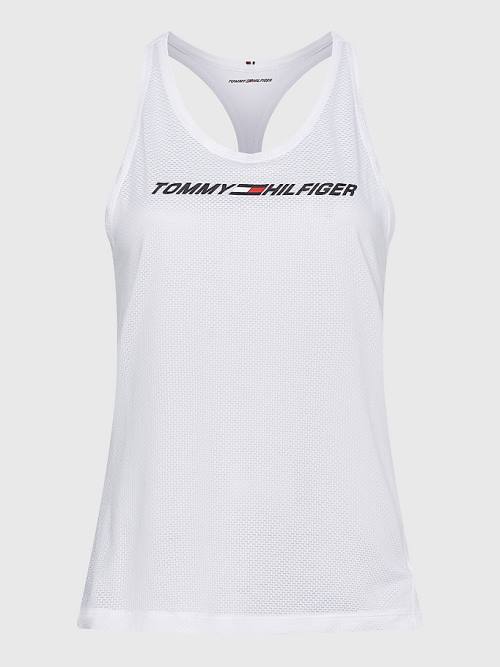 White Tommy Hilfiger Sport Mesh Tank Top Women\'s T Shirts | TH416XBM