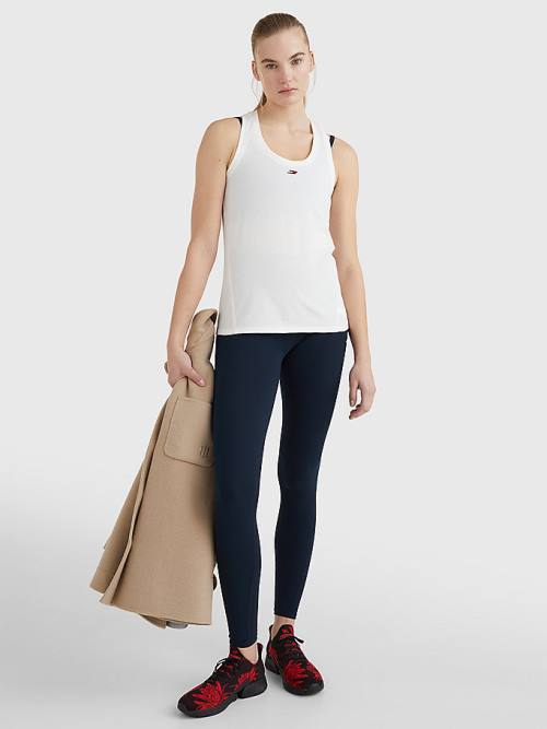 White Tommy Hilfiger Sport Organic Cotton Tank Top Women's T Shirts | TH275SPD