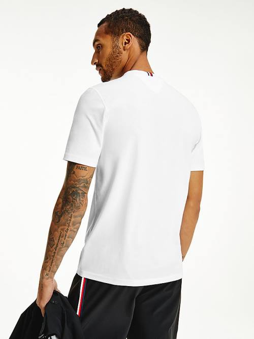 White Tommy Hilfiger Sport Organic Jersey Men's T Shirts | TH632WGV