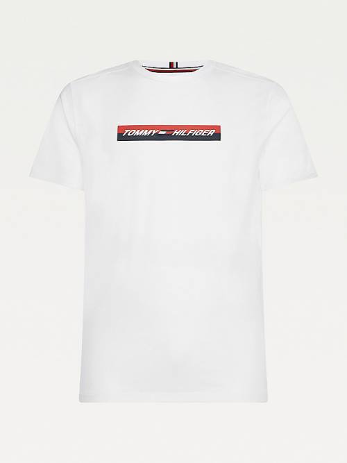 White Tommy Hilfiger Sport Organic Jersey Men's T Shirts | TH632WGV