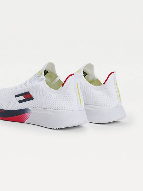 White Tommy Hilfiger Sport Performance Knitted Men's Sneakers | TH401LJX