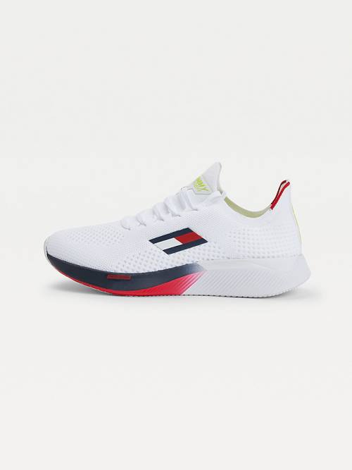 White Tommy Hilfiger Sport Performance Knitted Men's Sneakers | TH401LJX