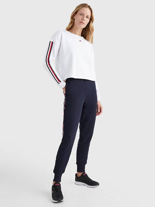 White Tommy Hilfiger Sport TH Cool Relaxed Fit Women's Sweatshirts | TH546ODP