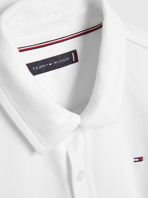 White Tommy Hilfiger Stretch Organic Cotton Pique Boys' Shirts | TH492CJS