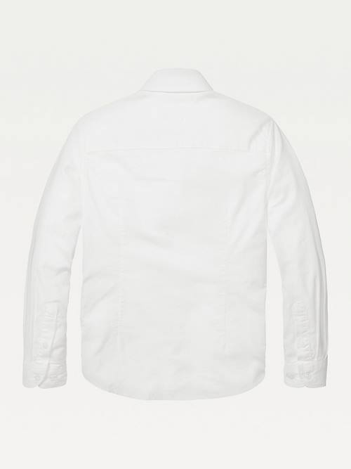 White Tommy Hilfiger Stretch Oxford Boys' Shirts | TH678BRH