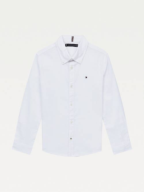 White Tommy Hilfiger Stretch Oxford Cotton Boys\' Shirts | TH529WST