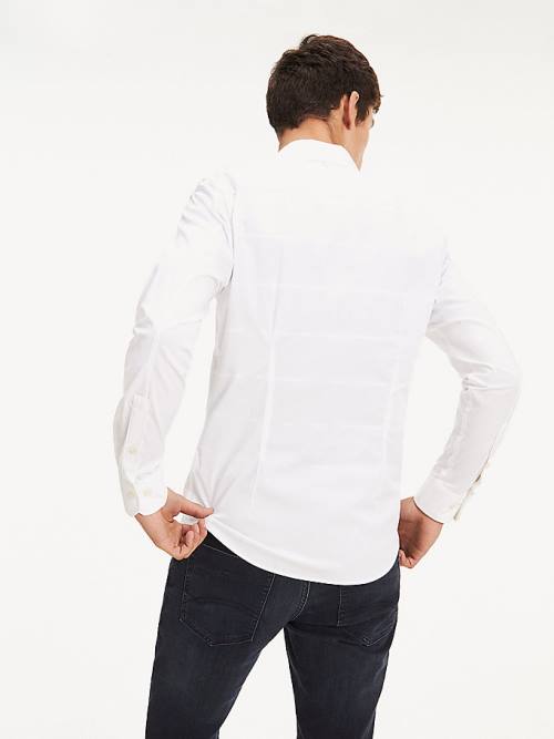 White Tommy Hilfiger Stretch Slim Fit Men's Shirts | TH452PJV