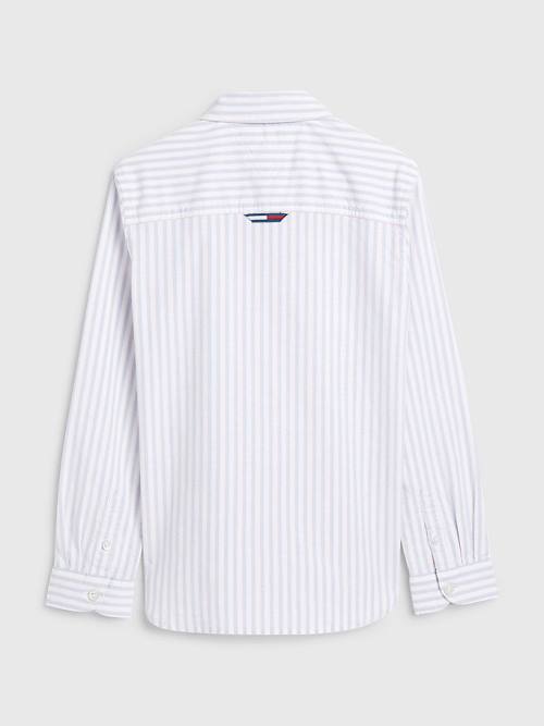 White Tommy Hilfiger Stripe Oxford Boys' Shirts | TH823CHG