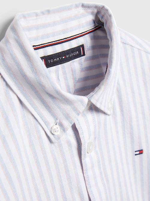 White Tommy Hilfiger Stripe Oxford Boys' Shirts | TH823CHG