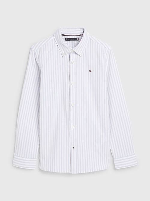 White Tommy Hilfiger Stripe Oxford Boys\' Shirts | TH823CHG