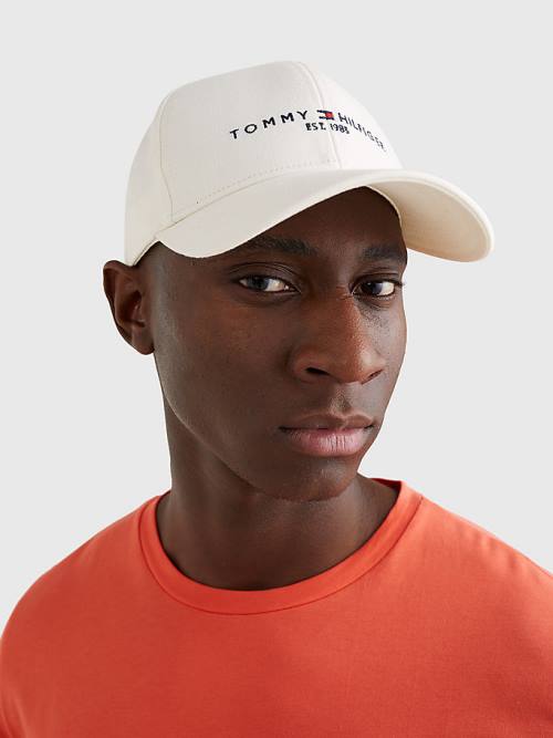 White Tommy Hilfiger TH Established Baseball Cap Men's Hats | TH465LBI