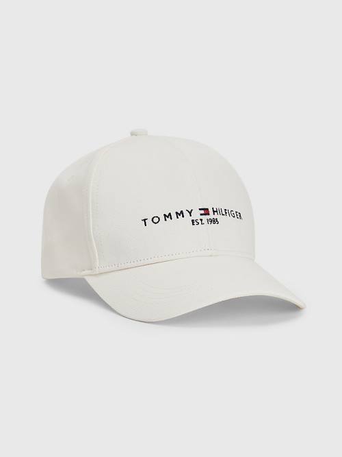 White Tommy Hilfiger TH Established Baseball Cap Men\'s Hats | TH465LBI