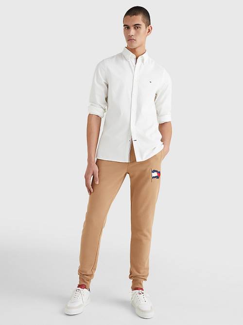 White Tommy Hilfiger TH Flex Dobby Slim Fit Men's Shirts | TH083LFB