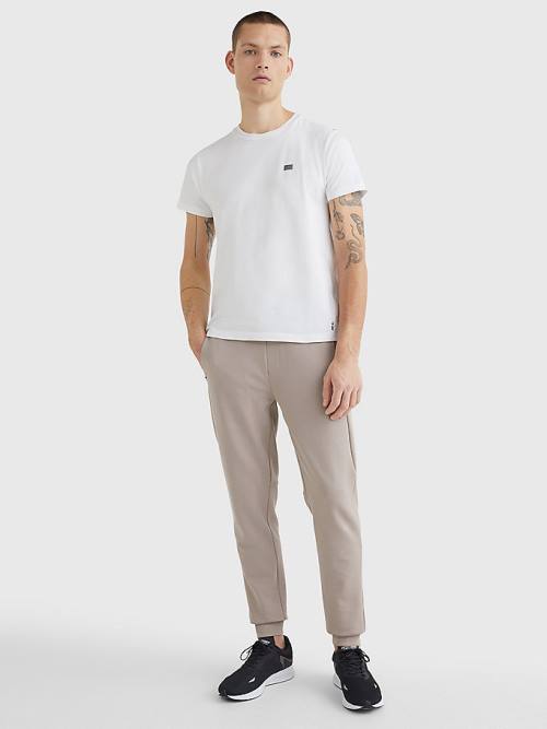 White Tommy Hilfiger TH Flex Tech Essentials Men's T Shirts | TH238POV