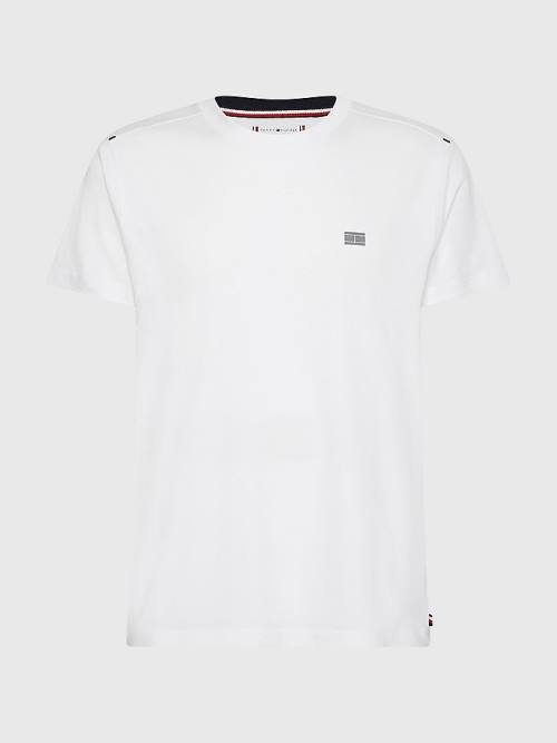 White Tommy Hilfiger TH Flex Tech Essentials Men's T Shirts | TH238POV