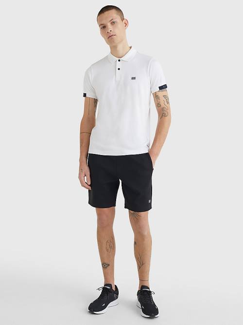 White Tommy Hilfiger TH Flex Tech Essentials Slim Men's Polo Shirts | TH482FLP