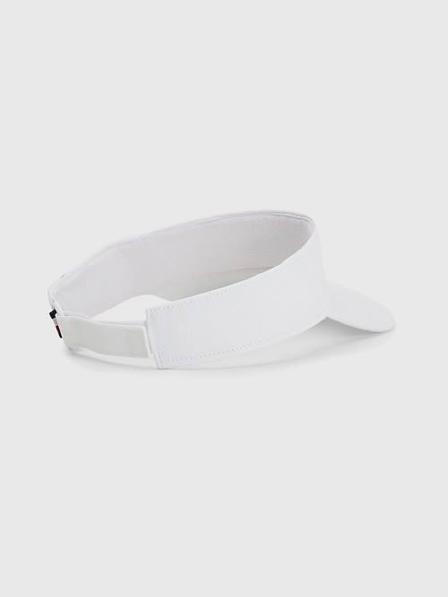 White Tommy Hilfiger TH Modern Iconic Signature Visor Women's Hats | TH809CMJ