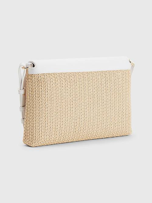 White Tommy Hilfiger TH Modern Straw Clutch Women's Bags | TH578OSH