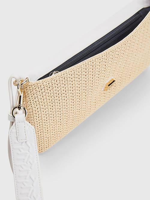 White Tommy Hilfiger TH Modern Straw Clutch Women's Bags | TH578OSH