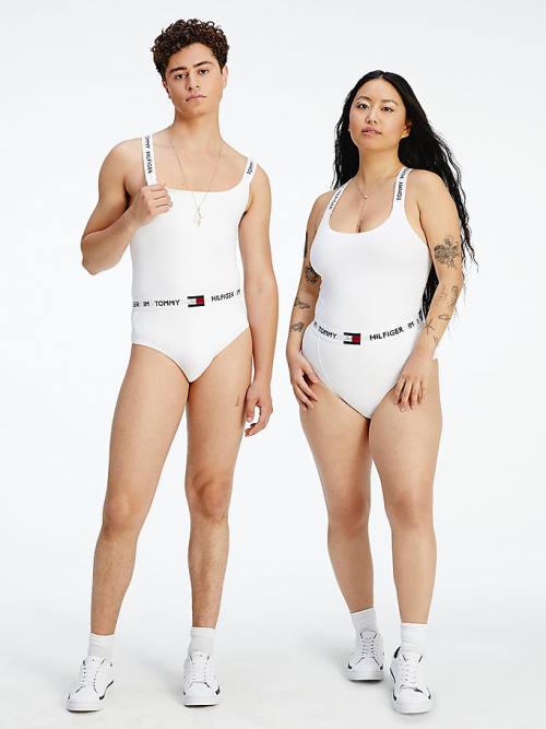 White Tommy Hilfiger TOMMYXINDYA Bodysuit Women's Underwear | TH308WMT