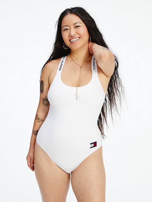 White Tommy Hilfiger TOMMYXINDYA Bodysuit Women's Underwear | TH308WMT