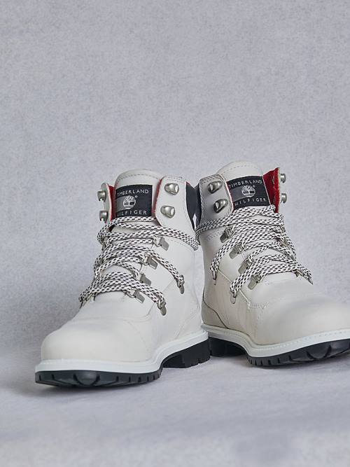 White Tommy Hilfiger TOMMYXTIMBERLAND Waterproof Cleated Hiking Women's Boots | TH435QRX