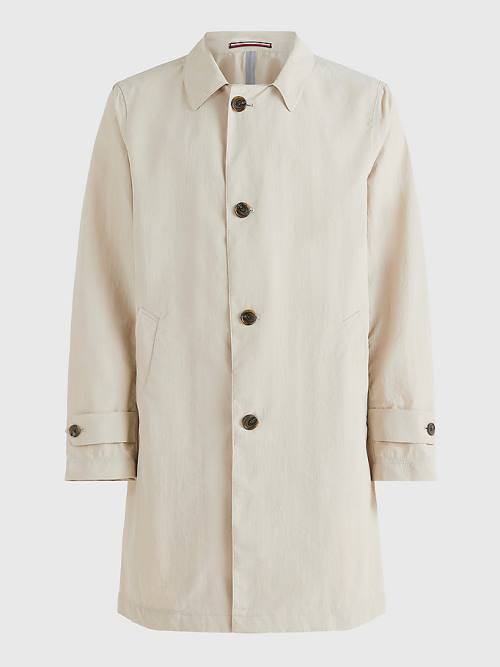 White Tommy Hilfiger Taped Trench Coat Men's Jackets | TH025XBY