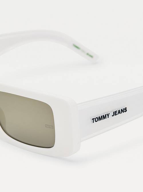 White Tommy Hilfiger Thick Rectangular Men's Sunglasses | TH624EYM