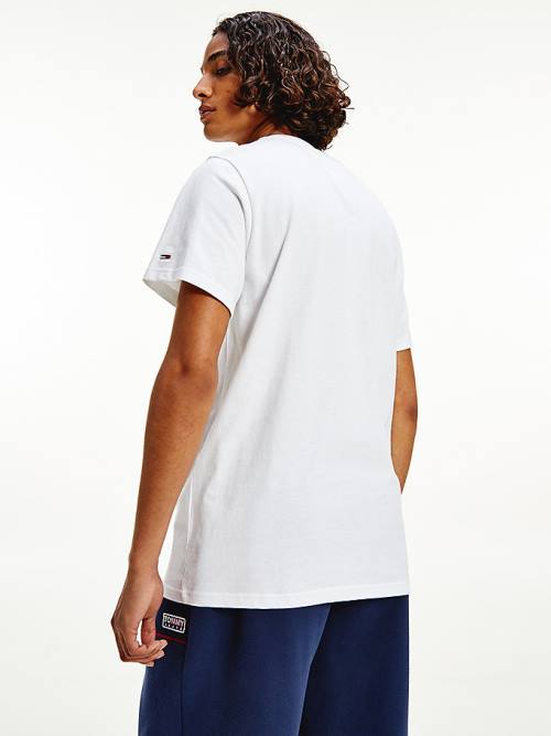 White Tommy Hilfiger Timeless Signature Logo Men's T Shirts | TH914VRI