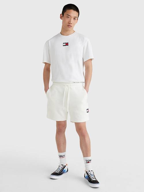 White Tommy Hilfiger Tommy Badge Relaxed Cargo Men's Shorts | TH358ZYB